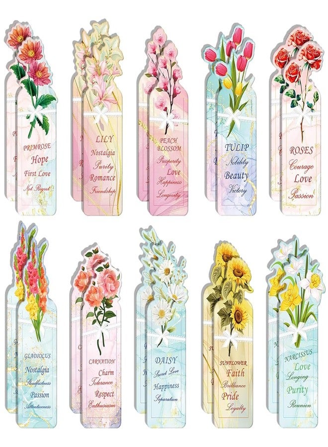 OFIFO® 20PCS Floral Bookmarks Set, Cute Plant Vase Shape Paper Page Markers, Multicolor Aesthetic Bookmarks for Books, Gift for Women, Girls, Kids, Students, Ideal for Reading, Study - Image 1