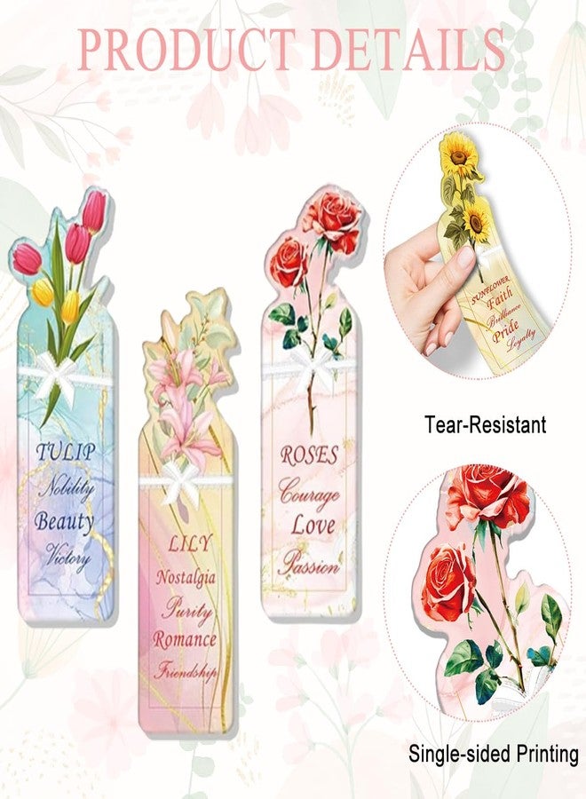 OFIFO® 20PCS Floral Bookmarks Set, Cute Plant Vase Shape Paper Page Markers, Multicolor Aesthetic Bookmarks for Books, Gift for Women, Girls, Kids, Students, Ideal for Reading, Study - Image 3