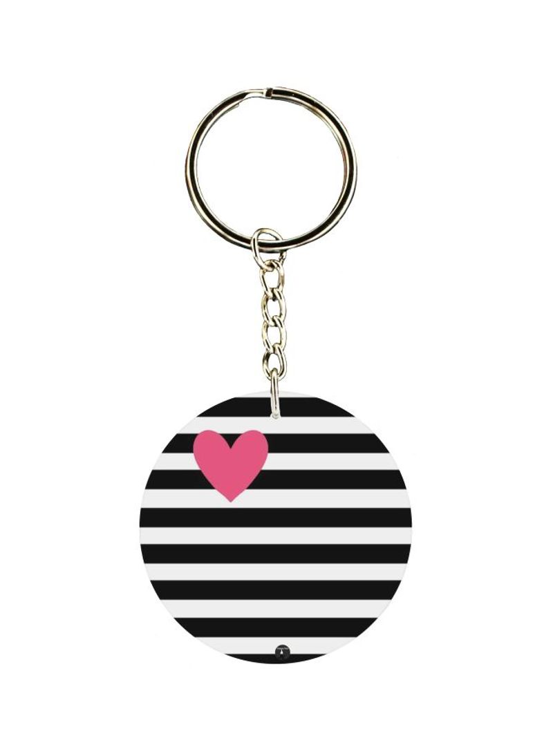 RKN Heart Printed Single Sided Keychain