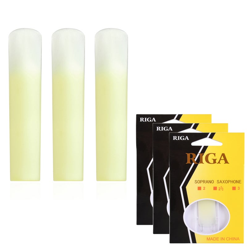 RIGA 3pcs Soprano Saxophone Resin Reed Sax Resin Reed Saxophone Accessories Strength 2.5 - Image 1