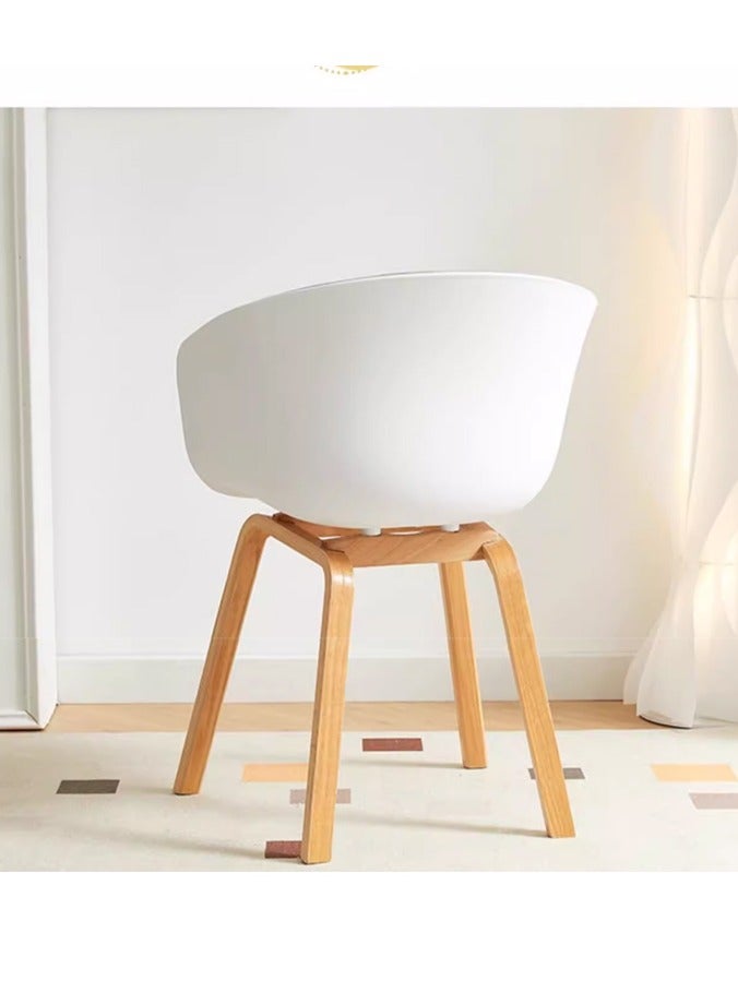 لاني كرسي ترفيهي للصالة، كرسي طاولة طعام أبيض قطعة واحدة - Image 2