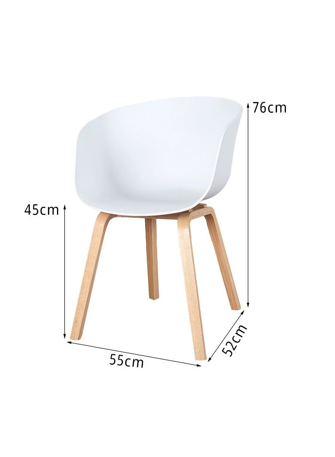 لاني كرسي ترفيهي للصالة، كرسي طاولة طعام أبيض قطعة واحدة - Image 3