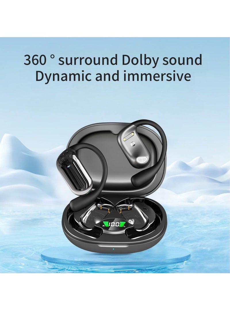 Captaintech Wireless Earbuds Bluetooth Headphones, Wireless Sport Headphones, Ear Buds Stereo Deep Bass Headset with Earhooks, 80hrs Playtime Wireless Charging Case, for Running Workout Black - Image 5