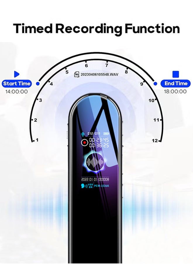 Generic 128GB Digital Voice Recorder Portable Audio Recorder, Voice Activated Recorder with Playback, Password, Timed Recording, 1536Kbp Rechargeable Tape Recorder MP3 Player for Lectures Meetings  - Image 2