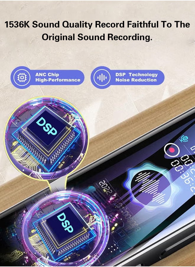 Generic 128GB Digital Voice Recorder Portable Audio Recorder, Voice Activated Recorder with Playback, Password, Timed Recording, 1536Kbp Rechargeable Tape Recorder MP3 Player for Lectures Meetings  - Image 5