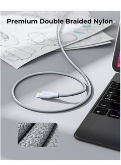 VOLTME USB C to Lightning Cable, PD 30W Powerlink RUGG Double Nylon Braided Fast Charging Cord (2.0m/6.6ft), USB 2.0 with 480Mbps Data Transfer Speed, Compatible with iPhone 14/14 Plus/14 Pro/14 Pro Max/iPhone 13/12/11/XS/Pro Max/Pro/Mini/SE, iPad 9, and More Devices (Grey)  - Image 4
