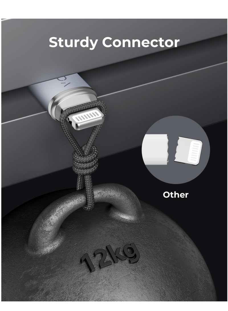 VOLTME USB-C to Lightning Cable 30W PD Fast Charging, Rugged Double Nylon Braided, 2m/6.6ft, Hi-Speed ​​USB 2.0 Data Transfer 480Mbps, Durable Charging Cord Compatible with iPhone 14, 14 Plus, 14 Pro, 14 Pro Max, iPhone 13, 13 Pro, 12, 11, XS, SE, iPad 9, & More Devices (Grey) - Image 5