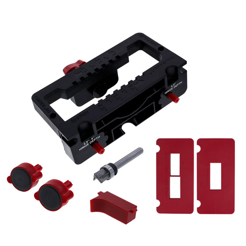 Milescraft 1226 Hinge Jig â€“ Self Clamping Door Hinge Jig, Door Hinge Mortiser. Hinge Templates Rout Mortises from 2.5â€ to 4.5â€. Hinge Installation Kit Includes Latch Templates for All Standard Doors - Image 1