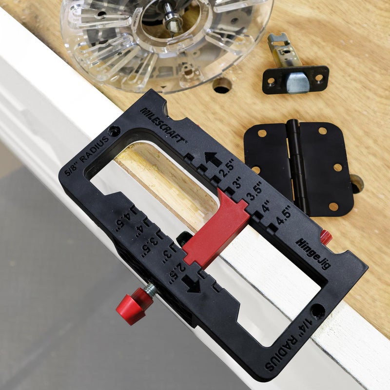 Milescraft 1226 Hinge Jig â€“ Self Clamping Door Hinge Jig, Door Hinge Mortiser. Hinge Templates Rout Mortises from 2.5â€ to 4.5â€. Hinge Installation Kit Includes Latch Templates for All Standard Doors - Image 3