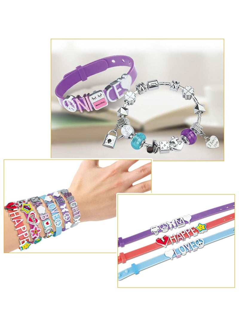 GGOOT Girls Jewelry Making Kit,Charm Bracelet Making Kit | DIY Chain Pendant Charm Maker Kit for Girls Bracelets Craft & Necklace Making - Image 3