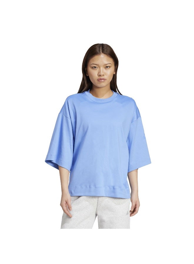Adidas W All Szn Sl T Blue Training T-Shirts For Women XS - Image 2