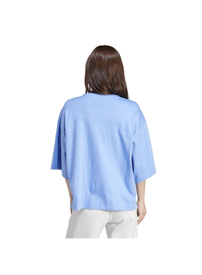 Adidas W All Szn Sl T Blue Training T-Shirts For Women XS - Image 3