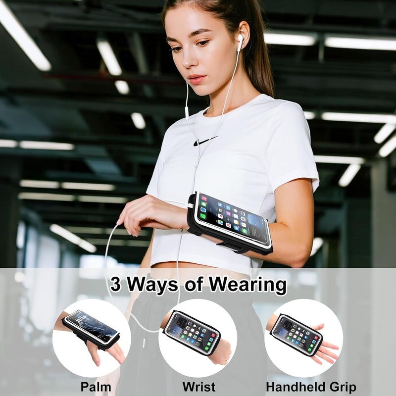 Guzack Running Phone Holder, 2 IN 1 Sweatproof Cycle Gym Sports Mobile Forearm Wrist Phone Armband Case for iPhone 16/15/14/13/11 Pro Samsung Phone Arm Strap Running Ridding Jogging Accessories - Image 2