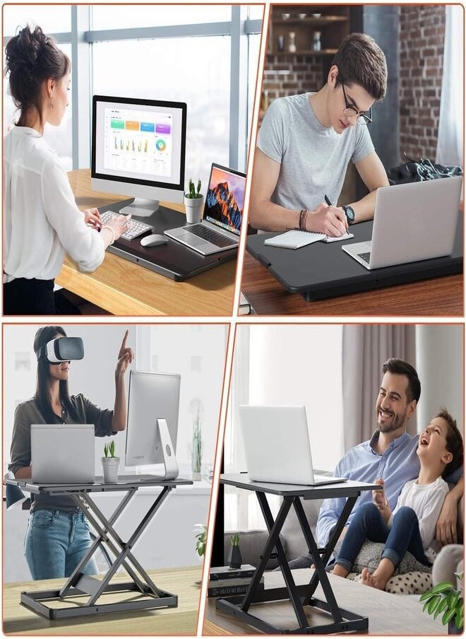 Generic - Standing Desk Converter Height Adjustable Stand Up Desktop Riser, Ergonomic Gas Spring Sit to Stand Workstation for Laptop and Monitor Home Office - Image 1