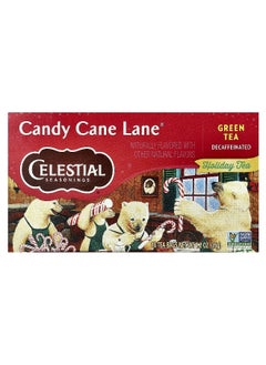 CELESTIAL SEASONINGS Celestial Seasonings, Holiday Green Tea, Candy Cane Lane®, Decaf, 18 Tea Bags, 1.2 oz (35 g)  - Image 1