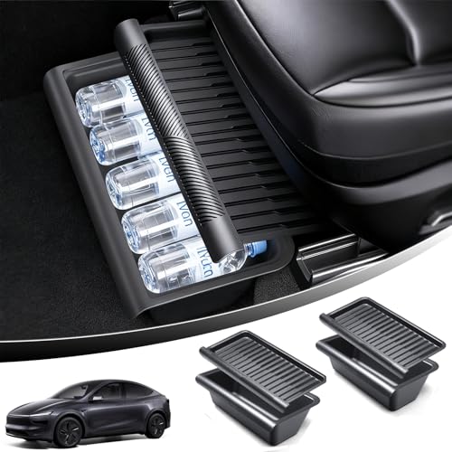 Abystar Upgraded Under seat Storage Tray with Lid for Tesla Model Y Juniper 2026, Hidden Under-Seat Organizer Box, Anti-Slip & Dustproof Design, Large-Capacity Interior Storage Accessories - Image 1