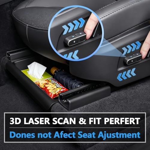 Abystar Upgraded Under seat Storage Tray with Lid for Tesla Model Y Juniper 2026, Hidden Under-Seat Organizer Box, Anti-Slip & Dustproof Design, Large-Capacity Interior Storage Accessories - Image 5