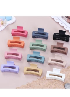 Sisiaipu Sisiaipu 12 Pcs Medium Hair Clips, 3.5 Inch, Colorful - Hair Clips for Thick and Thin Hair, Square Claw Clips, Jaw Clips, Bulk Hair Accessories for Women and Girls  - Image 5