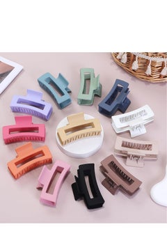 Sisiaipu Sisiaipu 12 Pcs Medium Hair Clips, 3.5 Inch, Colorful - Hair Clips for Thick and Thin Hair, Square Claw Clips, Jaw Clips, Bulk Hair Accessories for Women and Girls  - Image 3