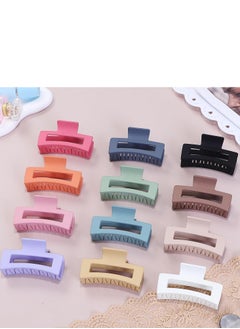 Sisiaipu Sisiaipu 12 Pcs Medium Hair Clips, 3.5 Inch, Colorful - Hair Clips for Thick and Thin Hair, Square Claw Clips, Jaw Clips, Bulk Hair Accessories for Women and Girls  - Image 2