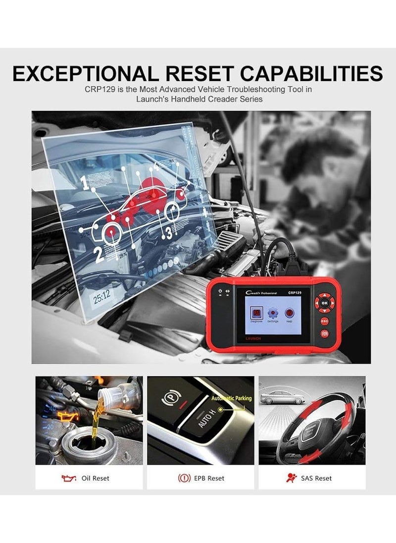 Launch Launch CRP129 OBD2 Scanner Scan Tool For Car ENG AT ABS SRS EPB SAS OIL Service Light Resets Code Reader for Mechanic and Experienced Enthusiast Lifetime Free Update  - Image 4