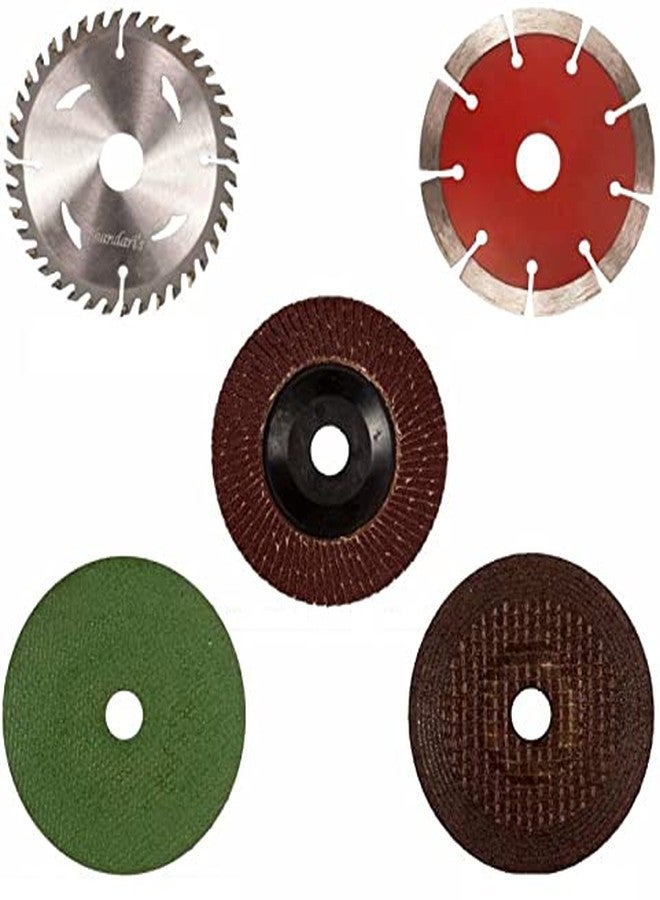 KVA Plus Combo of Wheel Discs 4" (Set of 5) Metal polishing , Metal Grinding Wheel, Marble Cutting, Wood Cutting, Metal Cutting (5 Tools) - Image 1