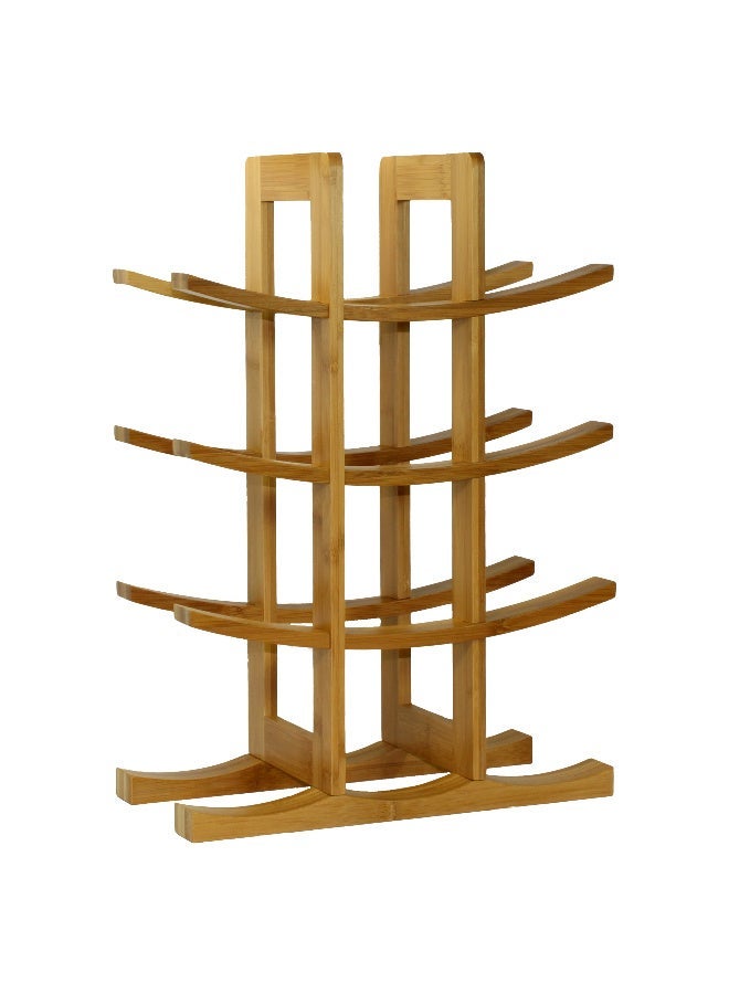 12-Bottle Natural Bamboo Wine Rack, Freestanding Countertop Wine Storage - Image 3