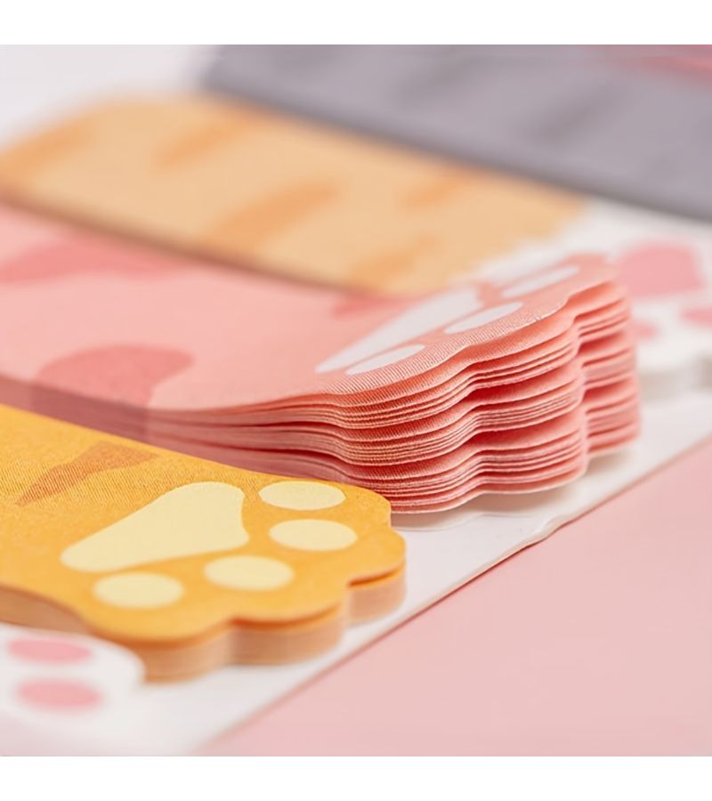 مذكرة لزمة على شكل مخلب قطة كرتونية وردية لامعة شبه لامعة للطلاب واستخدام المكتب - Image 2