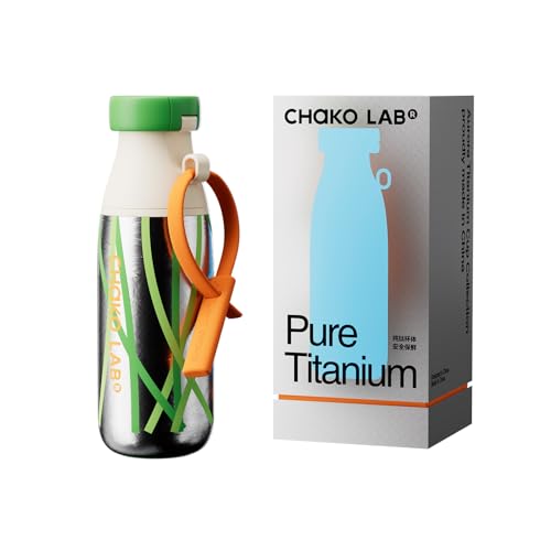 CHAKO LAB Insulated Ti Water Bottle with Two Strap Grass - Image 1