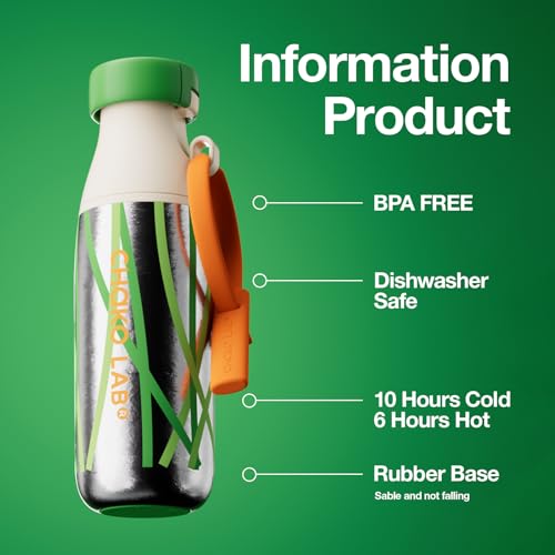 CHAKO LAB Insulated Ti Water Bottle with Two Strap Grass - Image 3