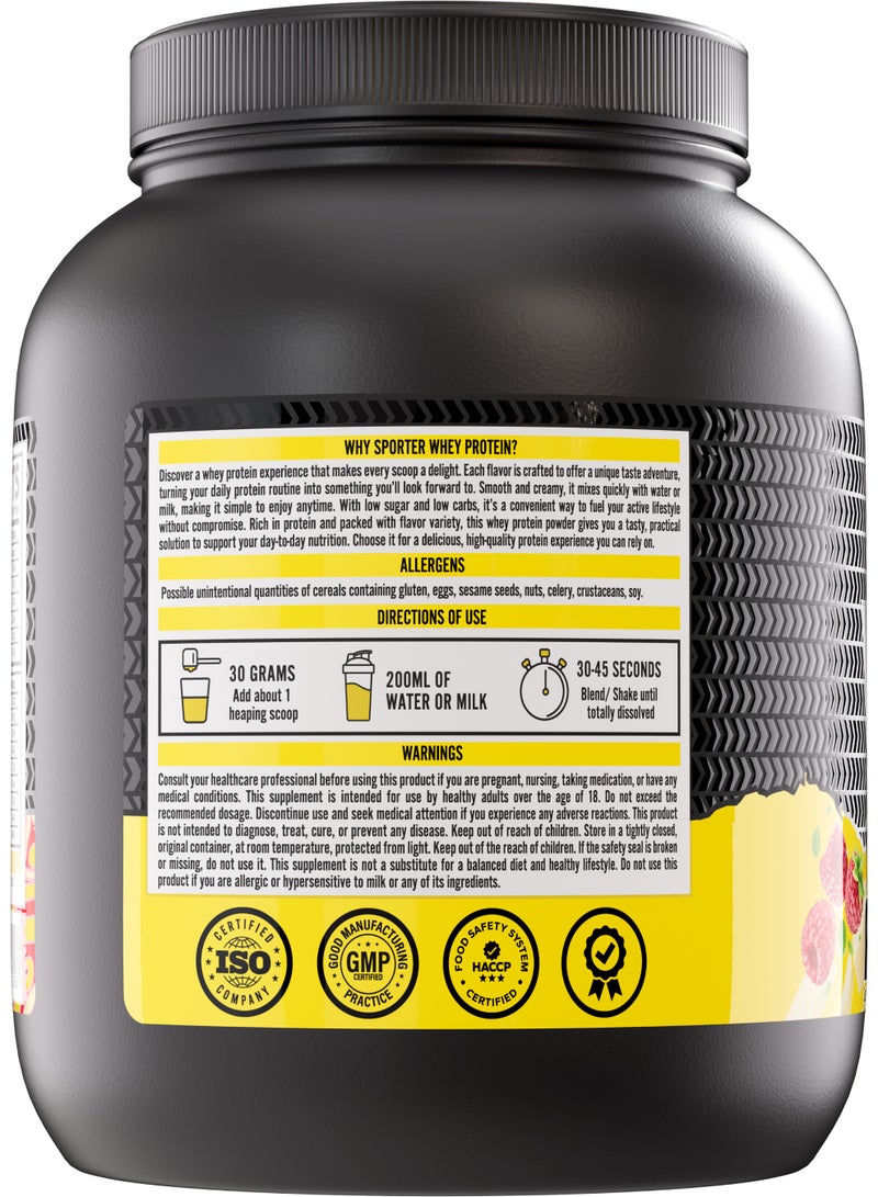 Sporter Whey Protein Powder - High Primary Source Protein 22.5 Grams for Muscle Building, Support & Recovery - Creamy White Razz - Image 3