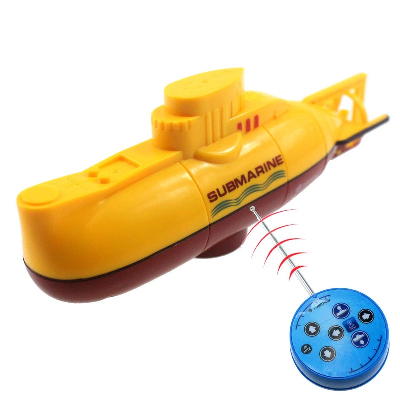 Tipmant Mini RC Submarine Toy Remote Control Boat Electric Dive for Fish Tank Water Tube Kids Gift Yellow - Image 4