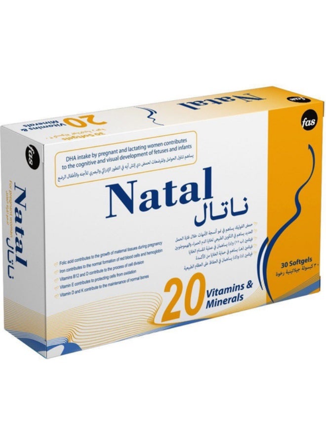 Natal Multivitamins And Minerals During For Women - 60 Softgels,30 From each Tyep