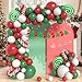 LYVEEF Christmas Balloons Arch Kit Green Red White Balloon Garland With Candy Cane Foil Balloons Christmas Banner Xmas Party Decorations - Image 2