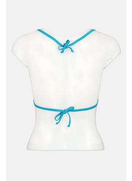 TWINSET Women Embellished Padded Bikini Top, Aquamarine  - Image 2