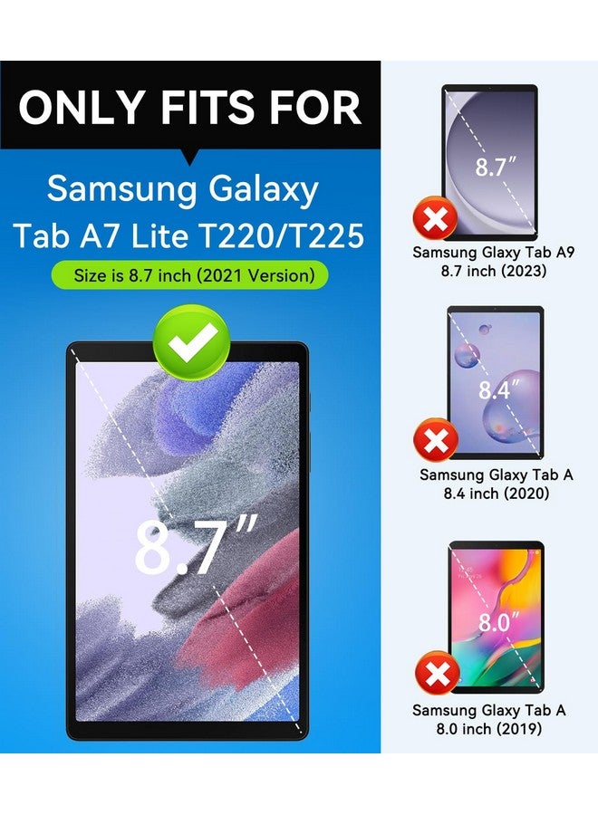 أزسي جراب Azzsy لجهاز Samsung Galaxy Tab A7 Lite 8.7 بوصة 2021 (SM-T220/T225)، جراب واقٍ نحيف ومتين مقاوم للصدمات وعالي التأثير، أسود - Image 1