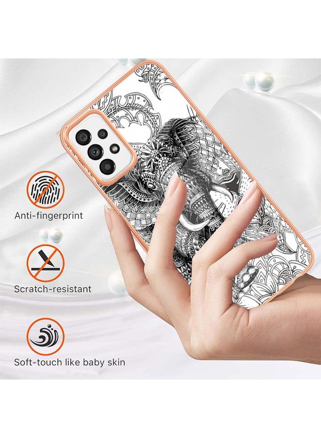 اس-توب جراب لهاتف Samsung Galaxy A73 5G، جراب هاتف IMD مزدوج الجوانب من الرخام المطلي بالكهرباء - Image 2