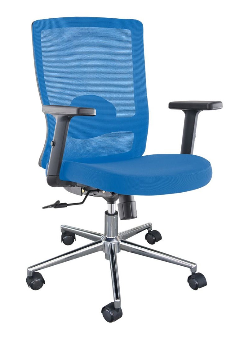 Mahmayi Mahmayi SleekLine T01B Medium Back Ergonomic Mesh Chair Blue  - Image 1