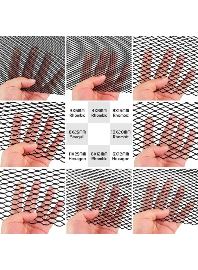 Universal 40"x13" Car Grill Mesh - Aluminum Alloy Automotive Grille Insert Bumper 6x12mm Rhombic Hole, One of the Most Multifunctional Shape Grids 100x33cm Black - Image 4