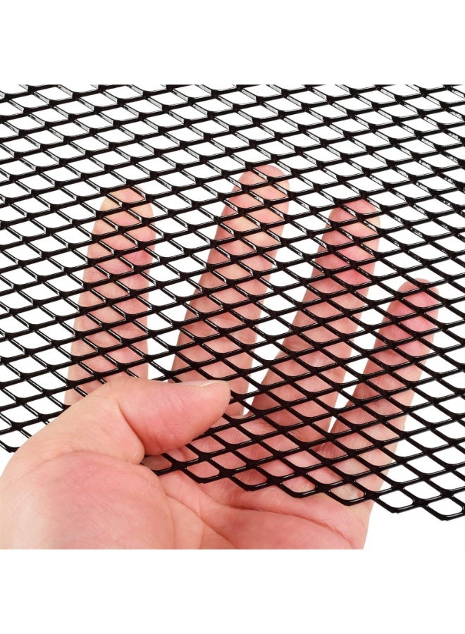 Universal 40"x13" Car Grill Mesh - Aluminum Alloy Automotive Grille Insert Bumper 6x12mm Rhombic Hole, One of the Most Multifunctional Shape Grids 100x33cm Black - Image 3