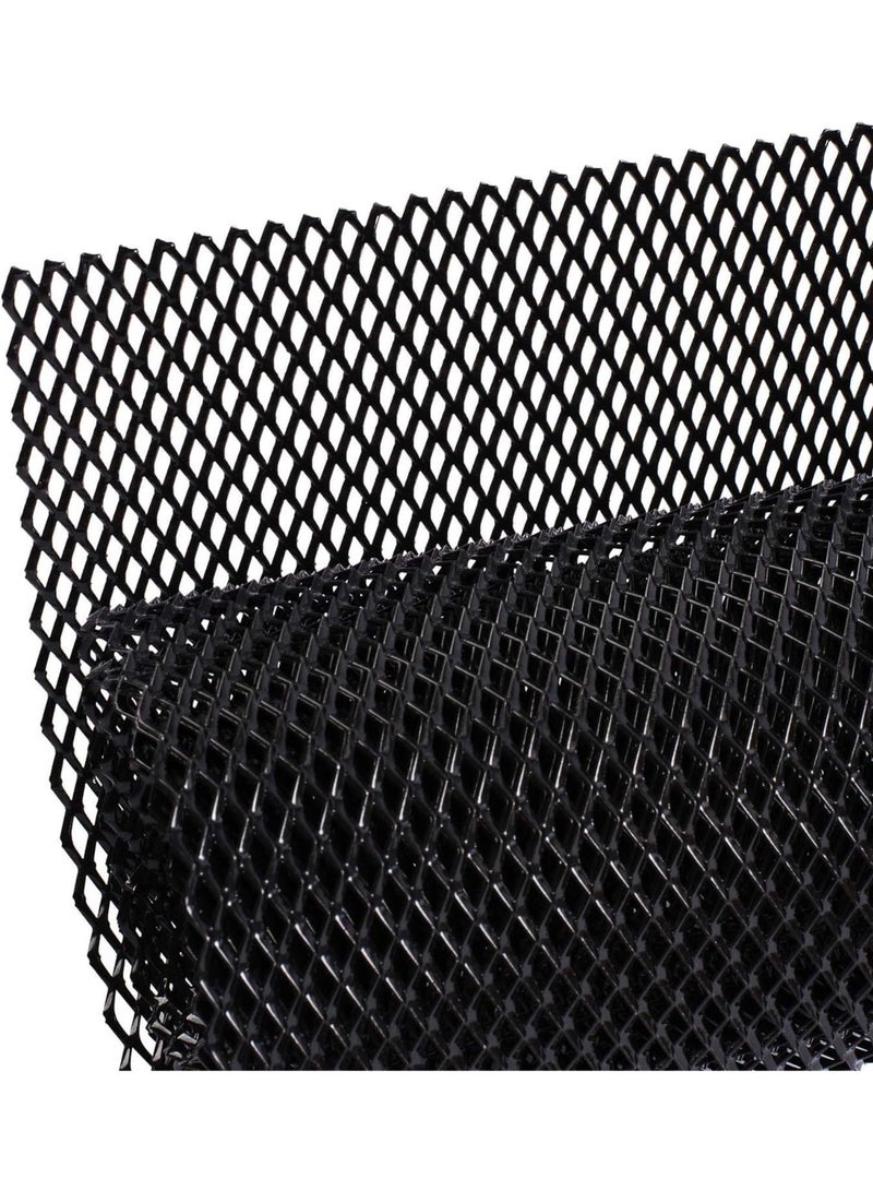 Universal 40"x13" Car Grill Mesh - Aluminum Alloy Automotive Grille Insert Bumper 6x12mm Rhombic Hole, One of the Most Multifunctional Shape Grids 100x33cm Black - Image 1