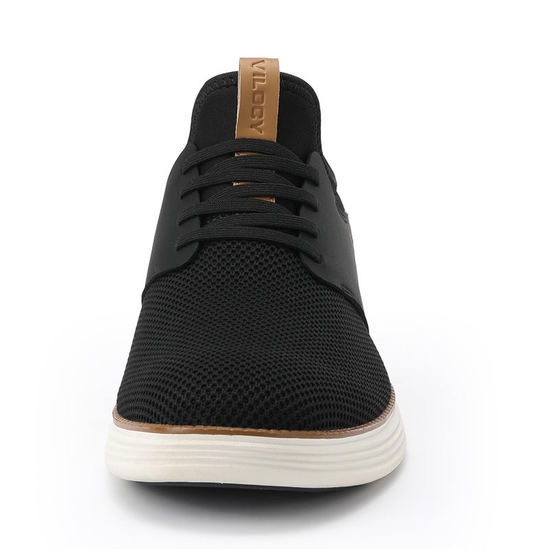 VILOCY Mens Casual Dress Shoes Hands Free Slip On Fashion Sneakers Mesh Tennis Walking Shoes Comfortable Work Shoes Breathable Lightweight Non Slip Black,EU44 - Image 3