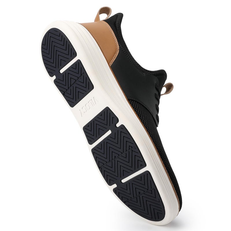 VILOCY Mens Casual Dress Shoes Hands Free Slip On Fashion Sneakers Mesh Tennis Walking Shoes Comfortable Work Shoes Breathable Lightweight Non Slip Black,EU44 - Image 2