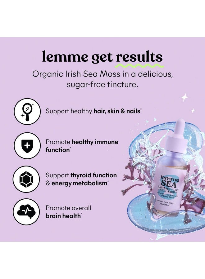 ليمي  قطرات سائلة عضوية من طحلب البحر الأيرلندي من ليمي مع فيتامين د3 والبيوتين لدعم المعادن النادرة، والمناعة، والشعر، والبشرة، والأظافر، وصحة الدماغ - خالية من الغلوتين والسكر، وغير معدلة وراثيًا، 1 أونصة، 30 حصة - Image 3