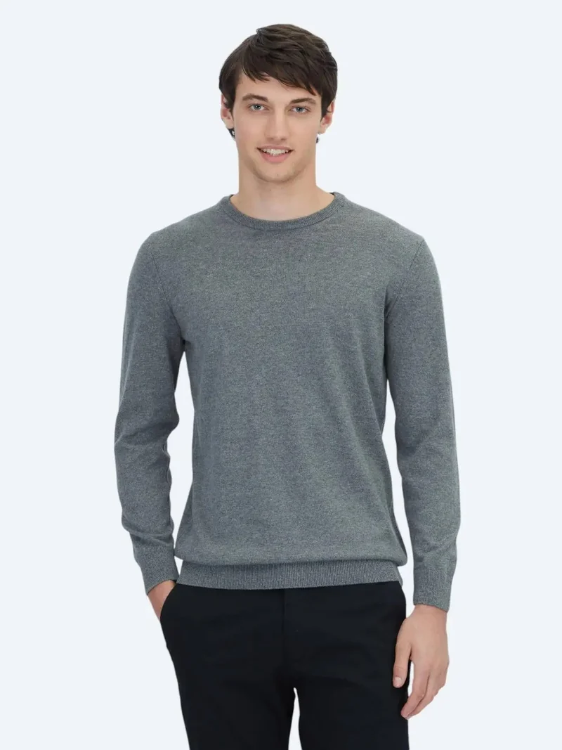 كيب كنزة صوفية رمادية