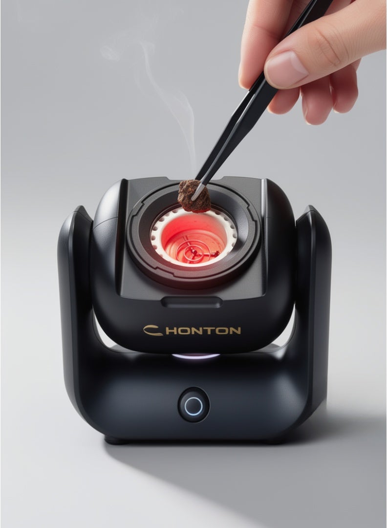 HONTON Portable Rotating Bukhoor Burner – Electric Incense Burner with Bukhoor Accessory Kit, Fast Aroma Diffusion & Safe Touch Design - Image 3