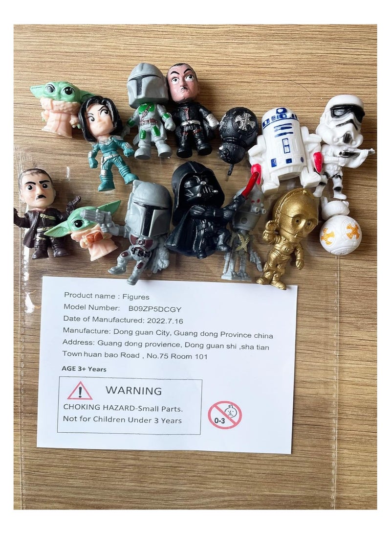 general Star Wars Cake Decoration 14 Pack Playset 1.5 Inch Doll Figurines for Star Wars Party Supplies - Image 2