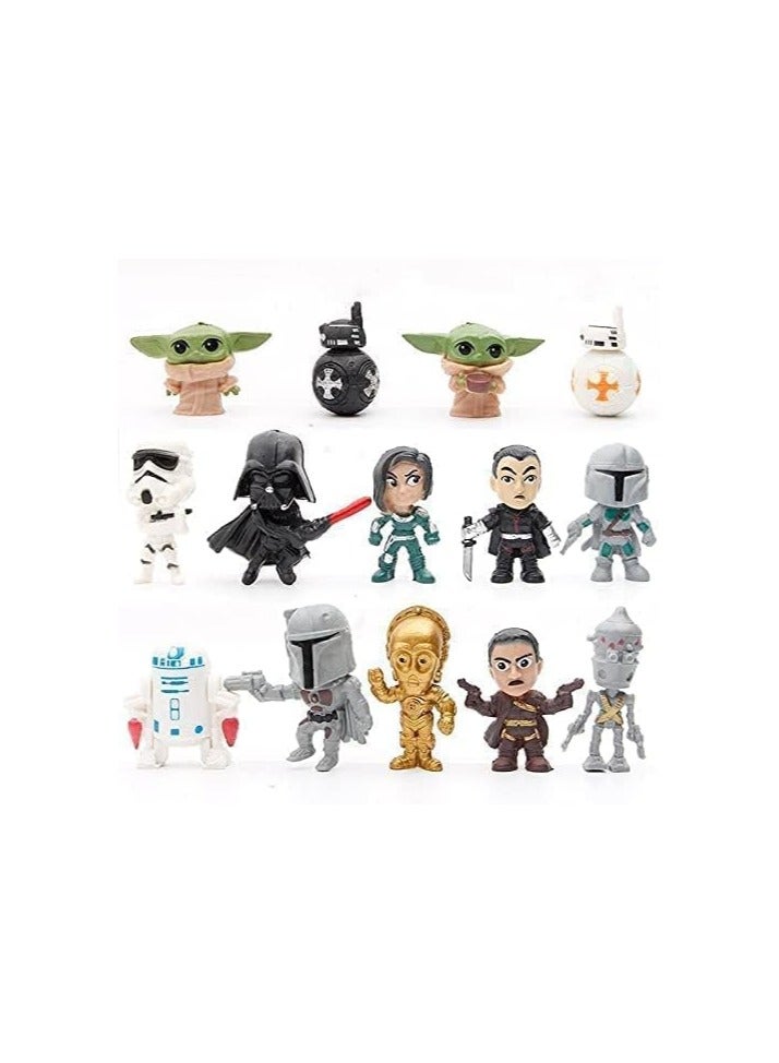 general Star Wars Cake Decoration 14 Pack Playset 1.5 Inch Doll Figurines for Star Wars Party Supplies - Image 1