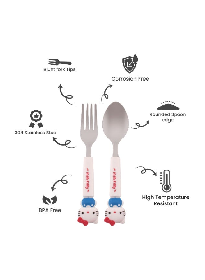 CRAVISTA Kids Lunch Box Cutlery Set with Case– 18/10 Stainless Steel Kids Cutlery Set for School & Travel | Children Flatware Tableware with BPA Free Handles | Toddler Utensils with Cartoon Characters - Image 2