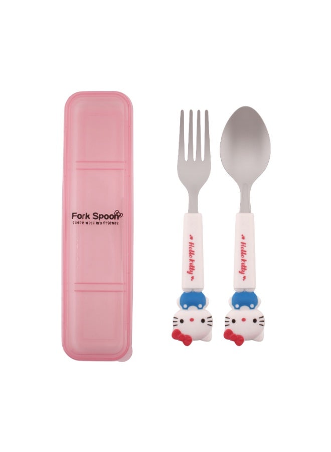 CRAVISTA Kids Lunch Box Cutlery Set with Case– 18/10 Stainless Steel Kids Cutlery Set for School & Travel | Children Flatware Tableware with BPA Free Handles | Toddler Utensils with Cartoon Characters